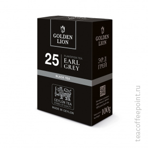 Чай черный GOLDEN LION ФБОП Эрл Грей со вкусом бергамота 100 г — Фото