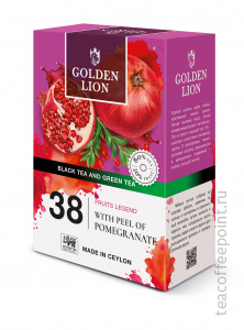 Чай черный и зеленый GOLDEN LION "Фруктовая Легенда" с Цедрой Граната 90 г  — Фото