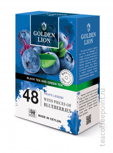 Чай черный и зеленый GOLDEN LION "Фруктовая Легенда" с Черникой 90 г  — Фото