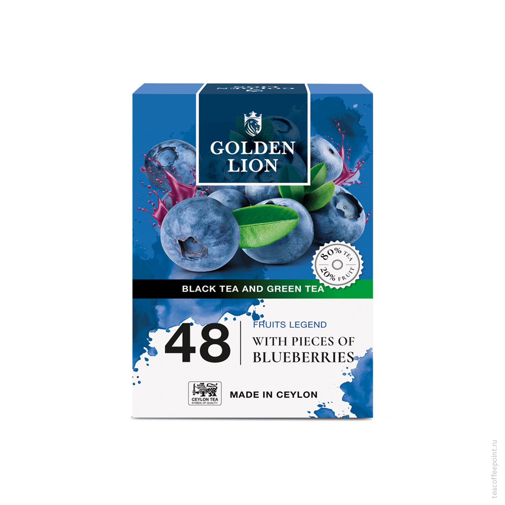 Чай черный и зеленый GOLDEN LION "Фруктовая Легенда" с Черникой 90 г  — Фото 2