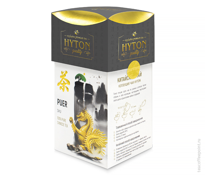 Чай чёрный HYTON "Пуэр шу" китайский постферментированный 90 г — Фото 3