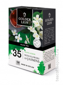 Чай черный GOLDEN LION "Фруктовая Легенда" с цветочками Жасмина 90 г  — Фото